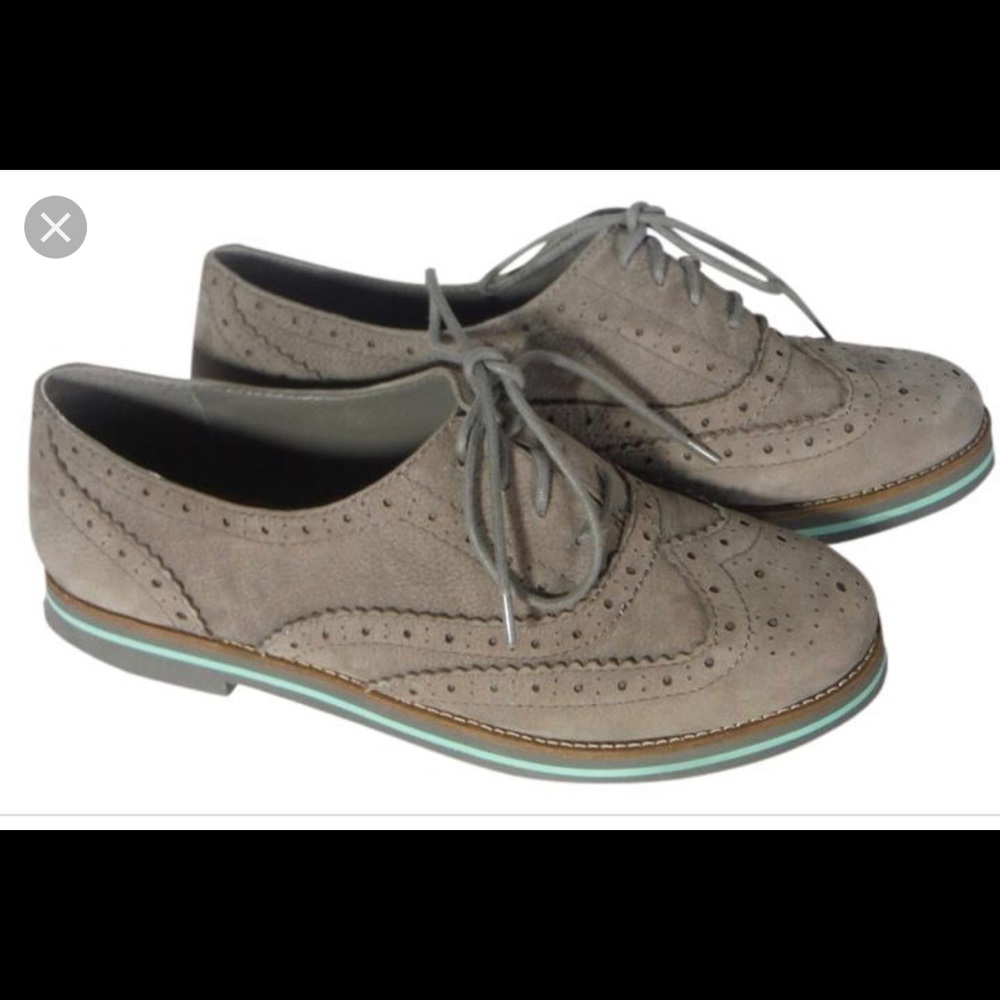 Gray Gianni Bini suede wingtip brogue oxfords